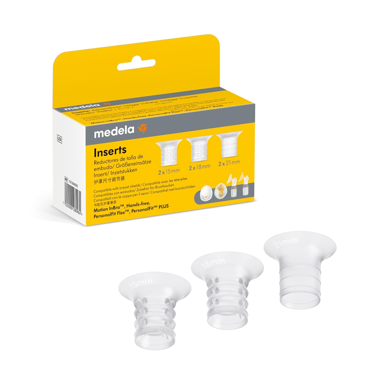 MEDELA umetci za PersonalFit Flex i Motion InBra štitnike za grudi, 15mm, 18mm, 21mm, 2 kom